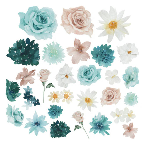Simply Stated Design: Shades Of Teal Singles Ephemera