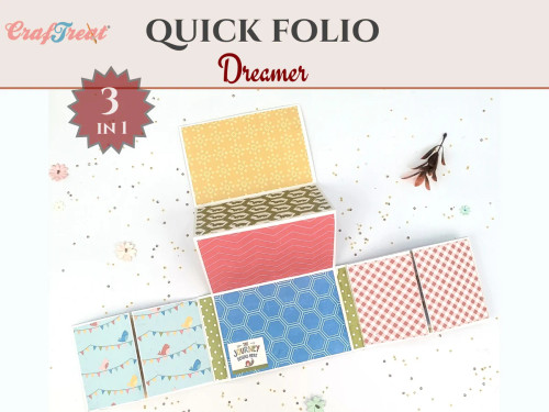Craftreat:  Scrapbook Blank Quick Folio - Dreamer - Black, Kraft and White