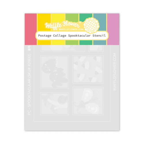 Waffle Flower: Postage Collage Spooktacular Stencil