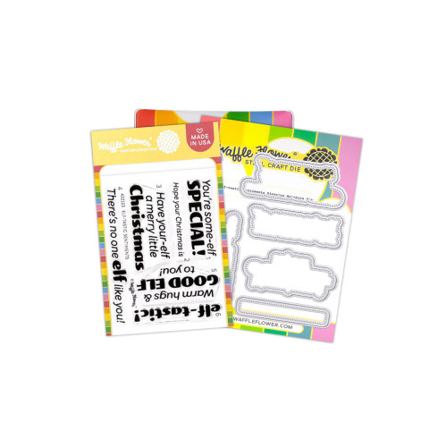 Waffle Flower: Elf-tastic Sentiments Stamp & Die Combo