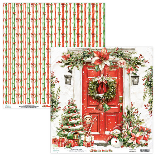 Mintay Papers: 12X12 Patterned Paper, Holly Jolly 02