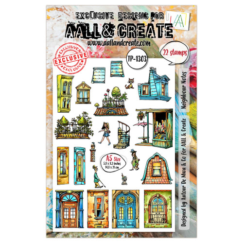 Aall & Create: A5 Stamp Set, Neighbour Notes #1303