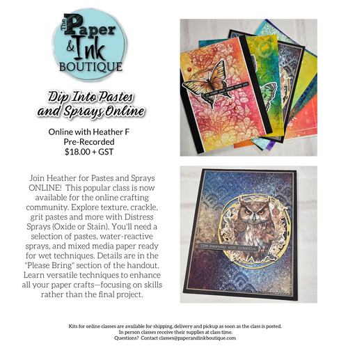 Heather F:  Online Pre-Recorded, Dip Into Pastes and Sprays