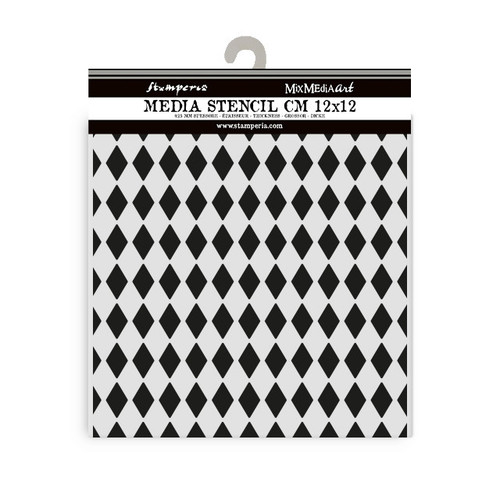 Stamperia: Thick Stencil, Alice in Christmas - Rhombus Pattern