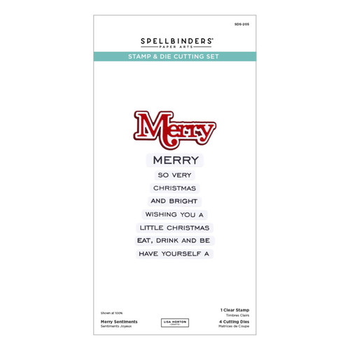 Spellbinders: Clear Stamp & Die Set, All About Christmas - Merry Sentiments