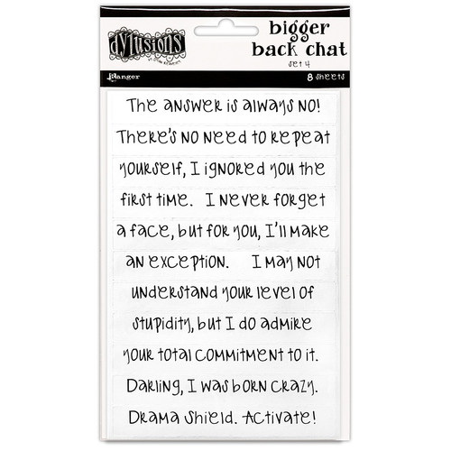Dylusions: Bigger Back Chat Stickers, WhiteSet #4