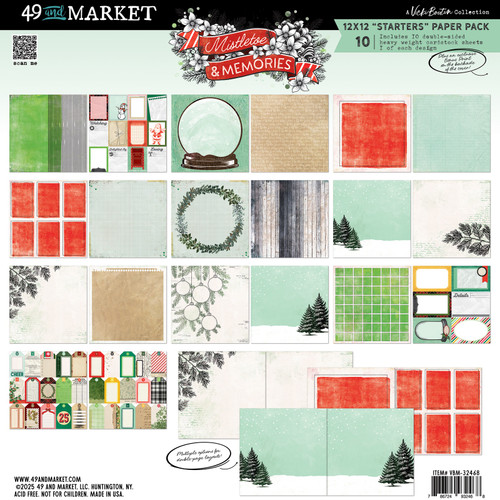 49 And Market: 12x12 Starters Collection Pack, Mistletoe And Memories