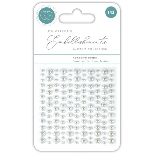 Craft Consortium: Essential Adhesive Pearls 143/Pkg- SILVER