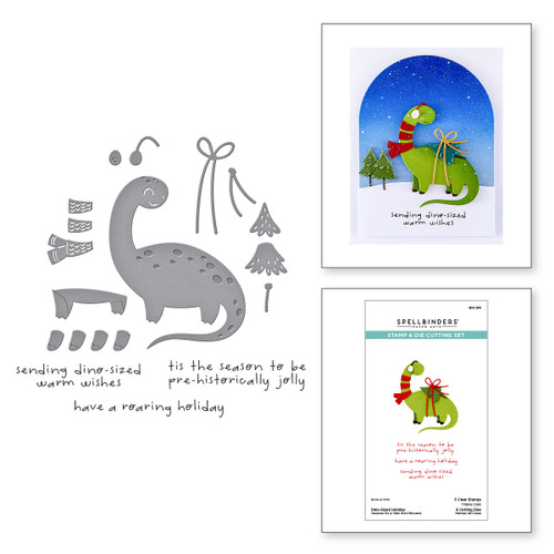 Spellbinders: Independent Exclusive Die Set, Dino-Sized Holiday Stamp & Die Set