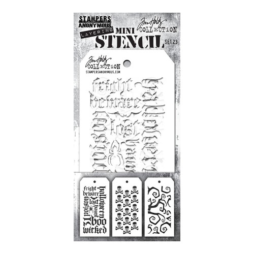 Tim Holtz: Mini Layered Stencil Set 3/Pkg - Set #23