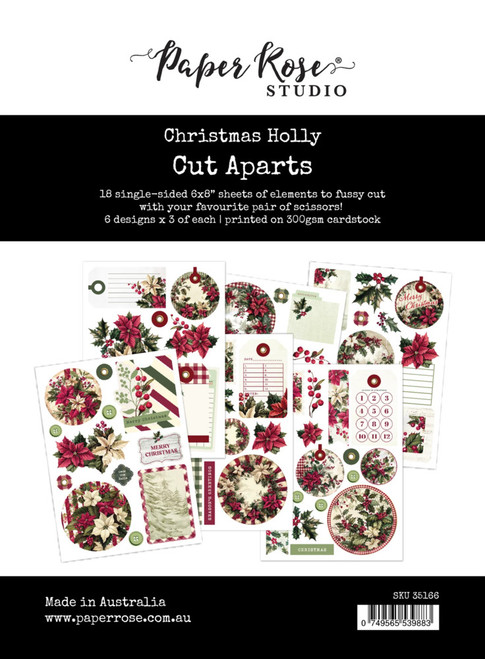Paper Rose: Cut Aparts Paper Pack, Christmas Holly
