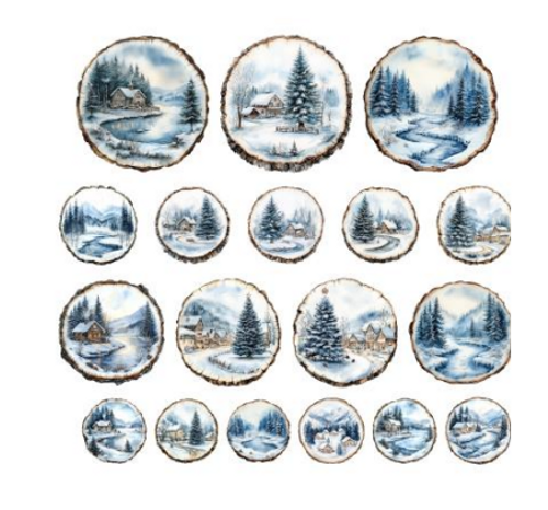 Simply Stated Design: Forever Frost Wood Slices Ephemera