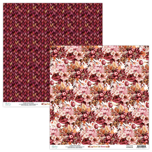 Mintay: 12X12 Patterned Paper, Rust & Rose 05