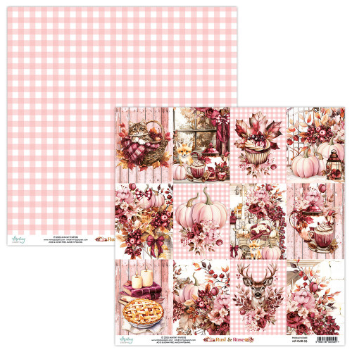 Mintay: 12X12 Patterned Paper, Rust & Rose 06