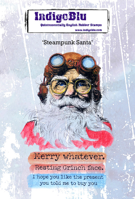 IndigoBlu: A6 Stamp, Steampunk Santa