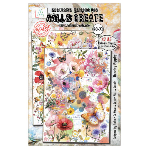 AALL and Create: A5 Rub-Ons - Dancing Poppies AALL and Create: A5 Rub-Ons - Dancing Poppies