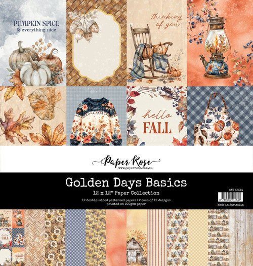 PaperRose: 12x12 Paper Collection, Golden Days Basics