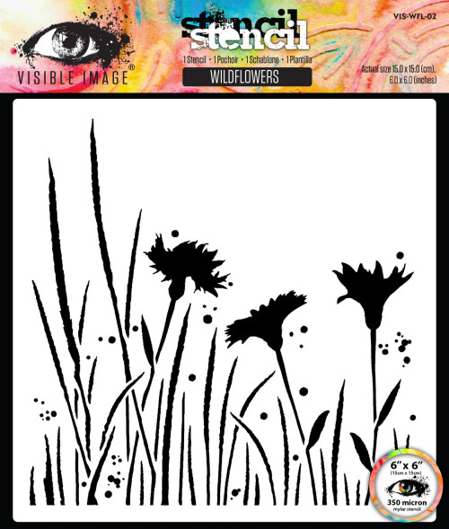 Visible Image: Wildflowers 6in x 6in Stencil