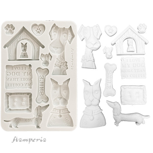 Stamperia: A5 Silicone Mould, Furry Friends - I Love My Dog