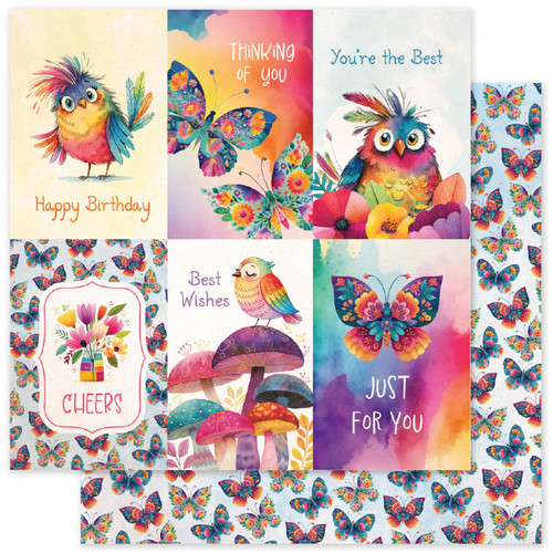 Paper Rose: 12x12 Patterned Paper, Rainbow Village F