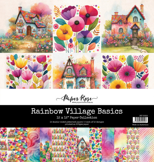 Paper Rose: 12x12 Paper Collection, Rainbow Village Basics