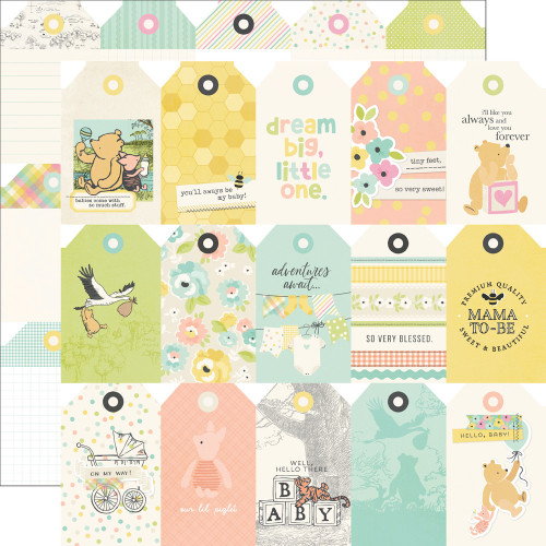 Simple Stories: 12X12 Patterned Paper, Say Cheese Classic Pooh Baby - Tag Elements