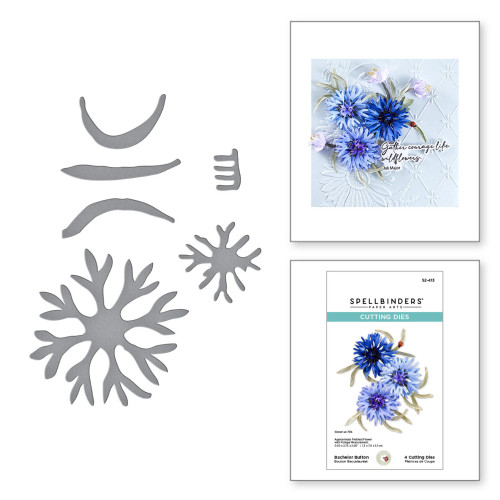 Spellbinders: Bachelor Button Etched Dies from the Through the Meadow Collection by Susan Tierney-Cockburn