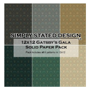 Simply Stated: 12x12 Solid Paper Pack, Gatsby's Gala