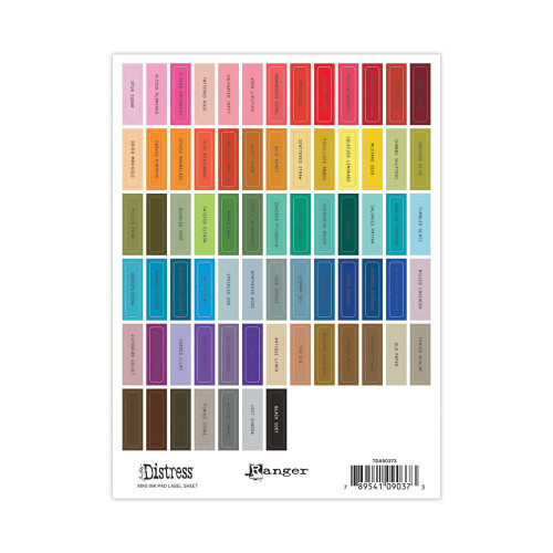 Tim Holtz: Distress Mini Ink Pad Label Sheets- Black
