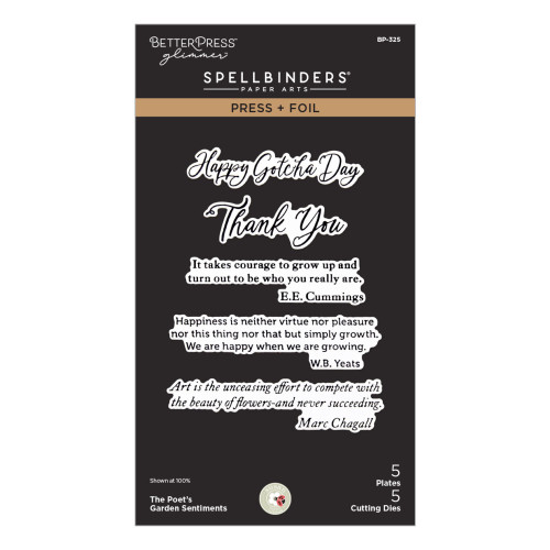 Spellbinders: Press + Foil Plate & Die Set, The Poet's Garden Sentiments