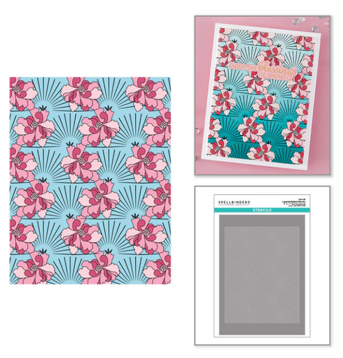 BetterPress Society: February Add-On Layered Stencil - Radiant Blooms