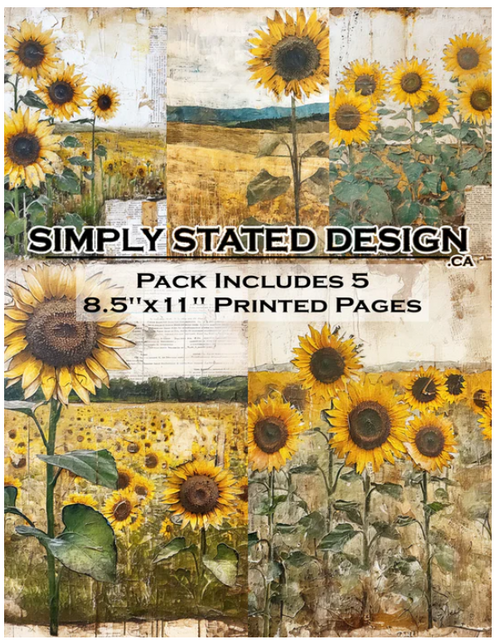 Simply Stated: 8.5 x 11 Paper Pack, Rustic Sunflowers