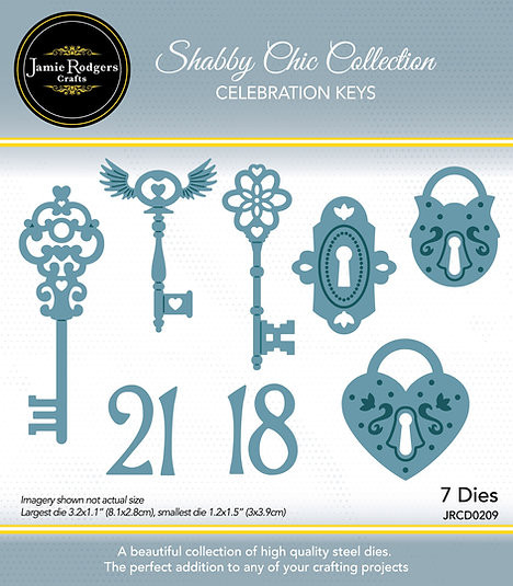 Jamie Rodgers: Die Set, Shabby Chic Collection - Celebration Keys