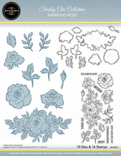 Jamie Rodgers: Stamp & Die Set, Shabby Chic Collection - Rambling Rose