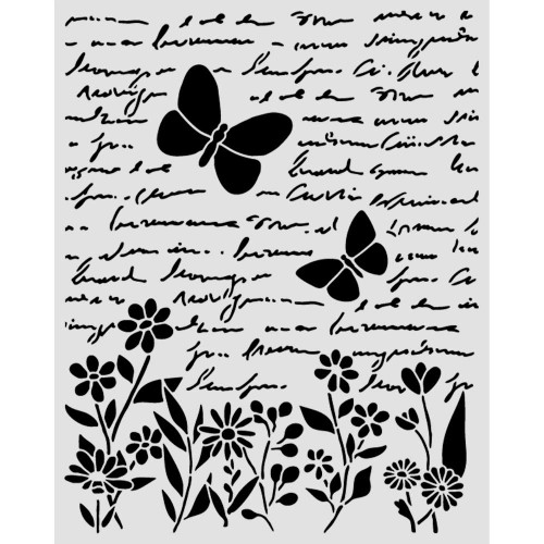 Stamperia: Thick Stencil - Daisy Art - Letter & Butterfly