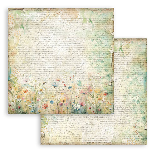Stamperia: 12x12 Patterned Paper - Daisy Art: Handmade Letter with Flowers