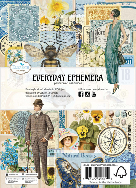Elizabeth Craft Designs: Patterned Cardstock Pad, Everyday Ephemera