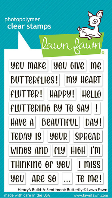 Lawn Fawn: Stamps - Henry's Build-a-Sentiment: Butterfly