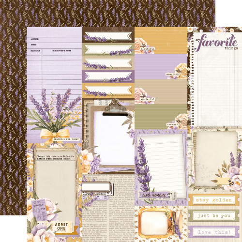 Simple Stories: 12X12 Patterned Paper, Simple Vintage Lavender Fields - Journal Elements