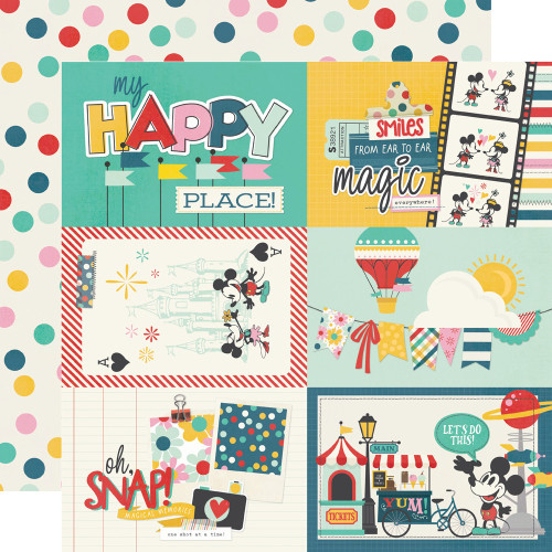 Simple Stories: 12X12 Patterned Paper, Say Cheese Happiest Place - 4x6 Elements