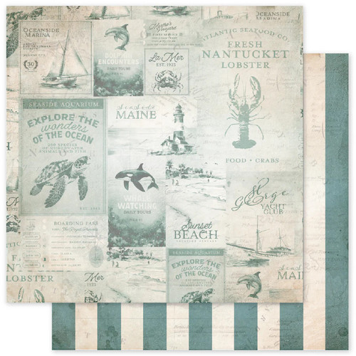 Paper Rose: 12X12 Patterned Paper, Seaside Memories Basics D