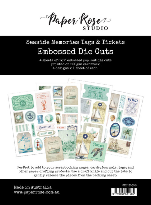 Paper Rose: Embossed Die Cuts, Seaside Memories Tags & Tickets