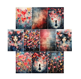 Simply Stated: Raining Hearts Card Base