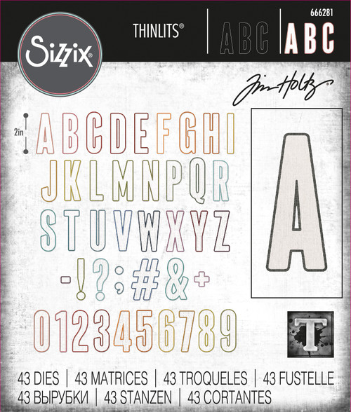 Sizzix: Thinlits Die Set By Tim Holtz - Alphanumeric Bulletin