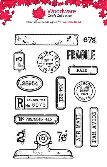 Woodware: Faux Stationery A6 Clear Stamp Set By Françoise Read