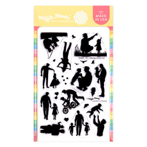 Waffle Flower: Stamp Set, Postage Collage - Dad Silhouettes
