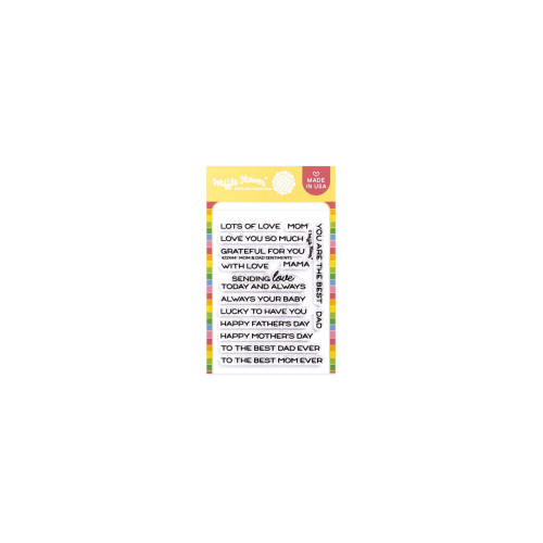 Waffle Flower: Stamp Set, Postage Collage - Mom & Dad Sentiments
