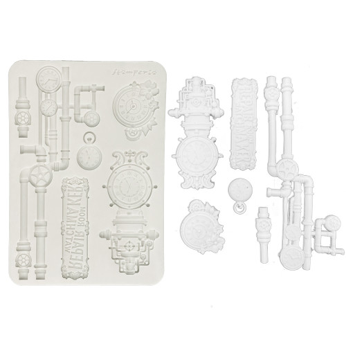 Stamperia: A5 Silicone Mould, Gardens of Time - Clocks and Tubes
