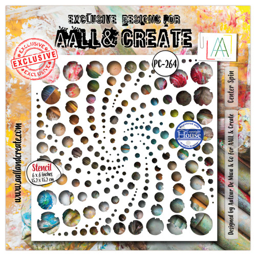 AALL & Create: 6"x6" Stencil - Center Spin #264