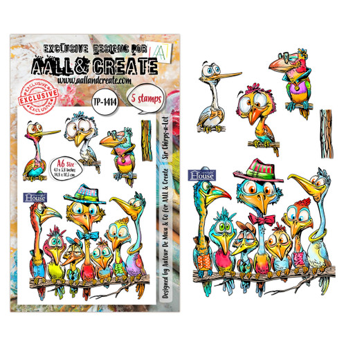 Aall & Create: A6 Stamp Set, Sir Chirps-A-Lot  #1414